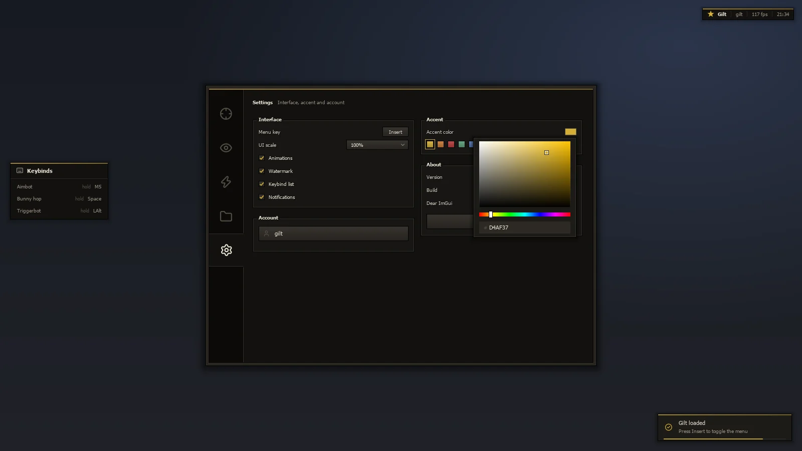Gilt colour picker