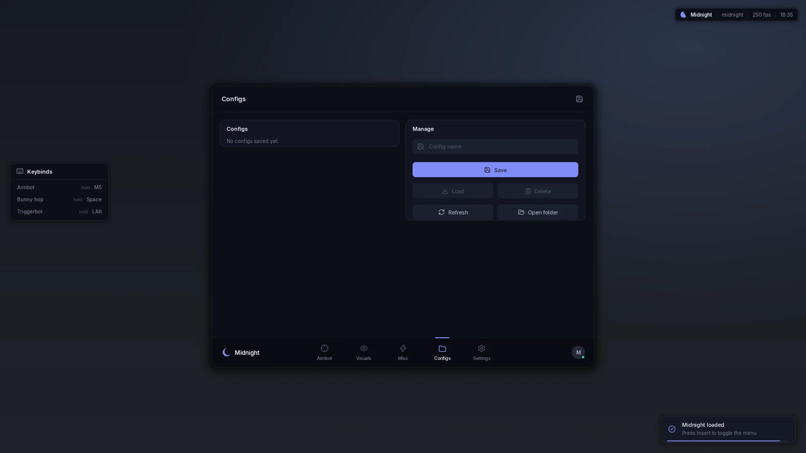 Midnight configs